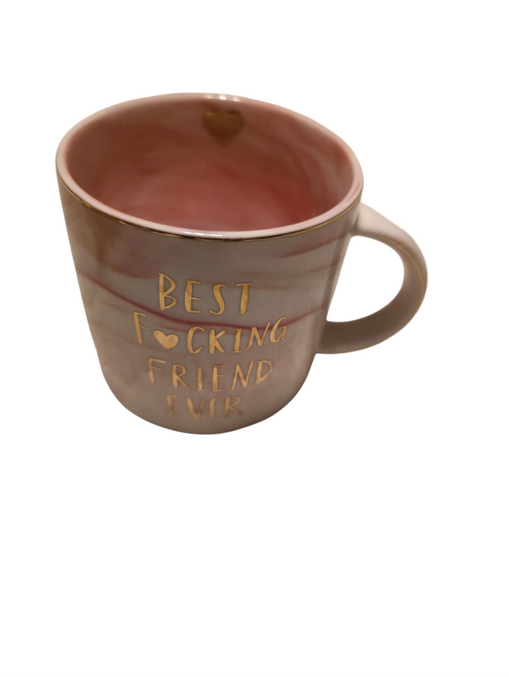 Best Friend Pink Ceramic Mug with Gold Lettering